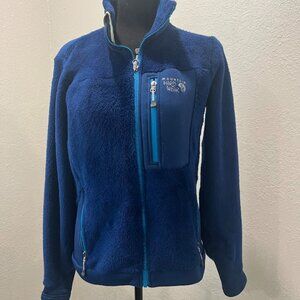 Mountain Hardware Royal Blue Fleece Jacket Warm and Soft Side Zip Pockets Small